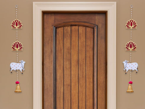 Lotus with Pichwai Cow Wall and Door Hanging